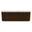 Mondiaz JOYA-DLUX 123.2cm toiletmeubel - ronding links en rechts kleur Walnut - Wastafel FAYE positie Midden Zonder kraangat kleur Opalo. SW1422595