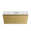 MONDIAZ TURE-DLUX Meuble toilette - 100cm - Oro - EDEN - vasque Opalo - position centrale - sans trou de robinet SW1104423