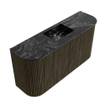 Mondiaz JOYA-DLUX Meuble de salle de bains 83.2cm - arrondis gauche et droite couleur Shadow - Vasque FAYE position Milieu Sans trou de robinet couleur Lava SW1422908