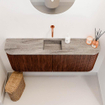 Mondiaz JOYA-DLUX Meuble de toilette 113,2cm - arrondis gauche et droite couleur Ruby - Vasque FAYE position Milieu Sans trou de robinet couleur Oza SW1425562