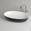 Villeroy & Boch Artis opzetwastafel ovaal 61x41x12.5cm zonder kraangat zonder overloop coal black SW68832