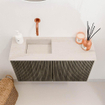 Mondiaz JOYA-DLUX Meuble de toilette 70cm - couleur Shadow - Vasque FAYE position Gauche Sans trou de robinet couleur Meli SW1424885