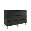 Adema Chaci PLUS Ensemble de meuble salle de bain - 120x86x46cm - plan - 6 tiroirs - noir mat SW926319