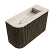Mondiaz JOYA-DLUX 61.6cm toiletmeubel - ronding links kleur Shadow - Wastafel FAYE positie Rechts Zonder kraangat kleur Nata. SW1424993