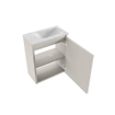 MONDIAZ TURE-DLUX Meuble WC 40 cm Linen. Lavabo EDEN Opalo position droite. Sans trou de robinet. SW1104360