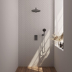 BRAUER Gunmetal Edition Regendoucheset inbouw - hoofddouche 30cm - gladde knop - inclusief inbouwdeel - handdouche Rond 3 standen - PVD - geborsteld gunmetal SW715867