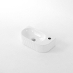 Fugaflow Efficiente Pietra Ensemble lave-mains – 40 x 21,5 x 12 cm – droite – nervuré – demi-rond – 1 trou pour robinet – céramique – robinet pour lave-mains blanc mat – bonde d’évacuation – siphon extra-plat – blanc brillant SW1442447