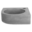 Differnz Cleo kit lave-mains - 31,5x31,5x10cm - quart de rond - 1 trou de robinet - robinet courbé doré mat - Gris Béton SW373203