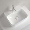Villeroy & Boch Finion lave-mains bord poli en dessous 1 trou de robinet 43x39cm - ceramic+ sans trop-plein blanc SW106454