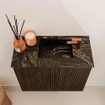 Mondiaz JOYA-DLUX Meuble de toilette 50cm - couleur Walnut - Vasque FAYE position Droite 1 trou de robinet couleur Lava. SW1422488