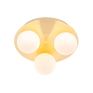 QAZQA Cederic badkamer plafondlamp - 23x23x10.3cm - 3 lichts - rond - messing (goud) SW1187240