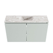 MONDIAZ TURE-DLUX Meuble toilette - 80cm - Greey - EDEN - vasque Glace - position centrale - 1 trou de robinet SW1103287