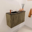 Mondiaz JOYA-DLUX Meuble de salle de bains 71,6cm - arrondi droit couleur Dusk - Vasque FAYE position Gauche 1 trou de robinet couleur Lava SW1423250