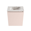 MONDIAZ TURE-DLUX 40cm toiletmeubel Rosee. EDEN wastafel Glace positie midden. Zonder kraangat. SW1103459