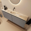 MONDIAZ TURE-DLUX Meuble toilette - 120cm - Smoke - EDEN - vasque Frappe - position centrale - sans trou de robinet SW1103043