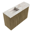Mondiaz JOYA-DLUX Meuble de salle de bains 71,6cm - arrondi droit couleur Dusk - Vasque FAYE position gauche Sans trou de robinet couleur Frappe. SW1423099
