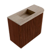Mondiaz JOYA-DLUX Meuble de toilette 51,6cm - arrondi droit couleur Ruby - Vasque FAYE position Gauche Sans trou de robinet couleur Saba SW1425601