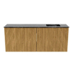 Mondiaz JOYA-DLUX 100cm toiletmeubel - kleur Oak - Wastafel FAYE positie Rechts Zonder kraangat kleur Lava. SW1422065