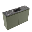 MONDIAZ TURE-DLUX Meuble toilette - 80cm - Army - EDEN - vasque Lava - position centrale - 1 trou de robinet SW1103696