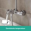 Hansgrohe Croma Select S 280 Showerpipe avec robinet de baignoire thermostatique chromé SW73191