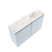 MONDIAZ TURE-DLUX Meuble toilette - 80cm - Clay - EDEN - vasque Frappe - position droite - sans trou de robinet SW1102708