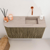 Mondiaz JOYA-DLUX 71.6cm toiletmeubel - ronding links kleur Dusk - Wastafel FAYE positie Rechts Zonder kraangat kleur Saba. SW1426083
