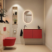 MONDIAZ TURE-DLUX Meuble toilette - 100cm - Fire - EDEN - vasque Frappe - position gauche - 1 trou de robinet SW1102809