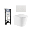 QeramiQ Dely Toiletset - 36.3x51.7cm - diepspoel - rimless - Inbouwreservoir met Geberit UP320 spoelmechanisme - softclose toiletzitting - mat witte bedieningsplaat - ronde knoppen - mat wit SW1413235