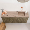 Mondiaz JOYA-DLUX 90cm toiletmeubel - kleur Dusk - Wastafel FAYE positie Rechts Zonder kraangat kleur Arena. SW1425753