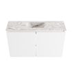 MONDIAZ TURE-DLUX Meuble toilette - 80cm - Talc - EDEN - vasque Glace - position centrale - 1 trou de robinet SW1103088