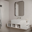 Ideavit Solidtetris Lavabo mural - 120x40x40cm - Solid Surface - 5 compartiments de rangement - blanc mat SW1478093