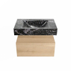 Mondiaz ALAN-DLUX Ensemble de meuble - 70cm - meuble Washed Oak mat - 1 tiroir - Lavabo Cloud Lava suspendu - vasque Centre - 1 trou de robinet SW808990
