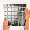 La Mosaic Factory Barcelona carreau mosaïque - 30,9x30,9cm - carrelage mural - Carré - Porcelaine Noir Brillant SW62173