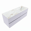 MONDIAZ VICA-DLUX Ensemble meuble de salle de bains - 130cm - meuble sous-vasque cale - 4 tiroirs - lavabo encastré cloud à droite - sans trous de robinet - version hauteur 60cm - frape SW1089047
