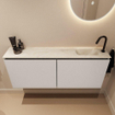 MONDIAZ TURE-DLUX Meuble toilette - 120cm - Linen - EDEN - vasque Ostra - position droite - 1 trou de robinet SW1104962