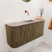 Mondiaz JOYA-DLUX Meuble de salle de bains 93,2cm - arrondis gauche et droite couleur Dusk - Vasque FAYE position Milieu Sans trou de robinet couleur Saba SW1426101