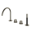 Hotbath Cobber Badkraan - badrand - draaibare mengkraan -2 functies - omstel - geborsteld nikkel SW440453