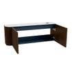 Mondiaz JOYA 111,6cm meuble de salle de bains - arrondi gauche couleur Walnut - Vasque FAYE position Droite Sans trou de robinet couleur Talc. SW1421328