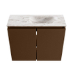 MONDIAZ TURE-DLUX Meuble toilette - 60cm - Rust - EDEN - vasque Glace - position droite - 1 trou de robinet SW1103497