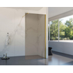 Fortifura Galeria inloopdouche - 40x200cm - rookglas - wandarm - Geborsteld Messing PVD (Goud) SW876909