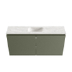 MONDIAZ TURE-DLUX Meuble WC 100 cm Army. Lavabo EDEN Ostra position milieu. Sans trou de robinet. SW1104716