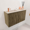 Mondiaz JOYA-DLUX 70cm toiletmeubel - kleur Dusk - Wastafel FAYE positie Links 1 kraangat kleur Frappe. SW1423070
