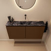 MONDIAZ TURE-DLUX Meuble toilette - 100cm - Rust - EDEN - vasque Lava - position centrale - sans trou de robinet SW1104004