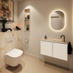 MONDIAZ TURE-DLUX 80cm toiletmeubel Talc. EDEN wastafel Frappe positie rechts. Met 1 kraangat. SW1102596