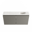 MONDIAZ TURE-DLUX Meuble toilette - 100cm - Smoke - EDEN - vasque Ostra - position droite - sans trou de robinet SW1105171