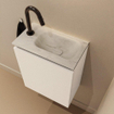 MONDIAZ TURE-DLUX Meuble toilette - 40cm - Talc - EDEN - vasque Opalo - position droite - 1 trou de robinet SW1104097