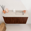 Mondiaz JOYA-DLUX Meuble de toilette 71.6cm - arrondi gauche couleur Ruby - Vasque FAYE position Droite 1 trou de robinet couleur Opalo. SW1423726