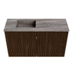 Mondiaz JOYA-DLUX 70cm meuble de salle de bains - couleur Walnut - Vasque FAYE position Gauche 1 trou de robinet couleur Oza. SW1426246