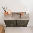 Mondiaz JOYA-DLUX Meuble de toilette 60cm - couleur Shadow - Lavabo FAYE position Milieu 1 trou de robinet couleur Oza SW1425033