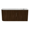 Mondiaz JOYA-DLUX 91.6cm toiletmeubel - ronding links kleur Walnut - Wastafel FAYE positie Rechts 1 kraangat kleur Glace. SW1422414